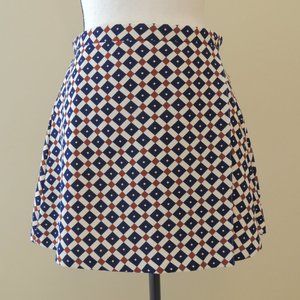 NWT Forever 21 Cream & Navy Faux Wrap Skirt SZ 28